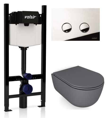 Комплект унитаза с инсталляцией VALSIR KIT VSCR 7334GM Slim
